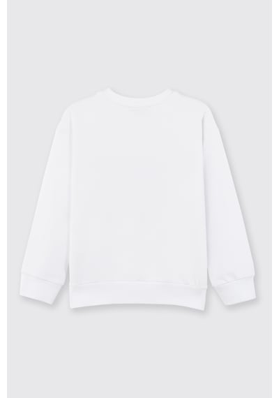 Panço Kız Çocuk Sweatshirt Siyah Beyaz