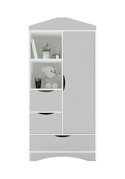 Floradesign Çocuk Odası Takımı Gardırop Şifonyer Gri Beyaz