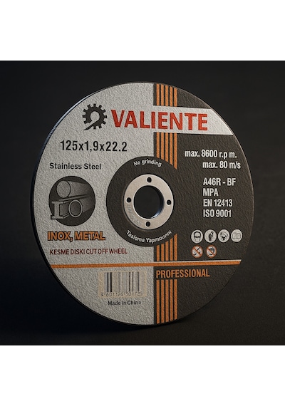 Metal Kesme Taşı 125 1.0 22.2mm Inox Val16772 Valıente