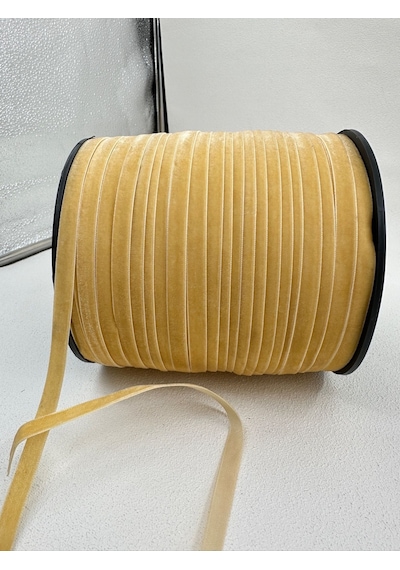 Paşateks- 1 Cm Düz Kadife-5 Metre-se. Hardal