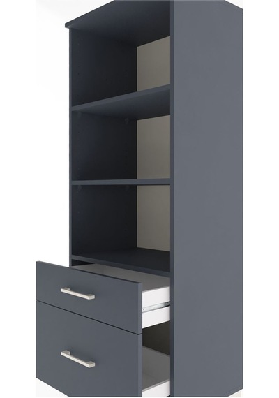 Hyperion Dolap 3 Raflı 2 Çekmeceli 60x44x163 Antrasit-antrasit Antrasit
