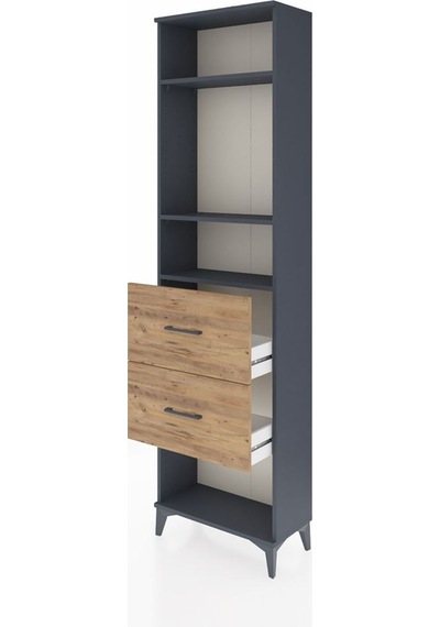 Arges Dolap 3 Raflı 2 Çekmeceli 60x30x221 Antrasit-çam Antrasit