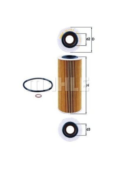 MAHLE OX177/3D Yag Filtresi (BMW M57-M57n / E46 E90 E60 E63 E65 X3 E83 X5 E70 X6 E71) OX1773D (WA829237)