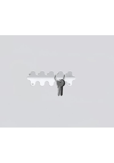 Metal Duvar Askılık Anahtar Askısı Beyaz Beyaz