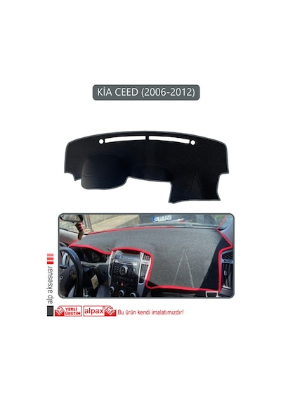 Kia Ceed 2006-2012torpido Koruma Halısı Gri Kenar