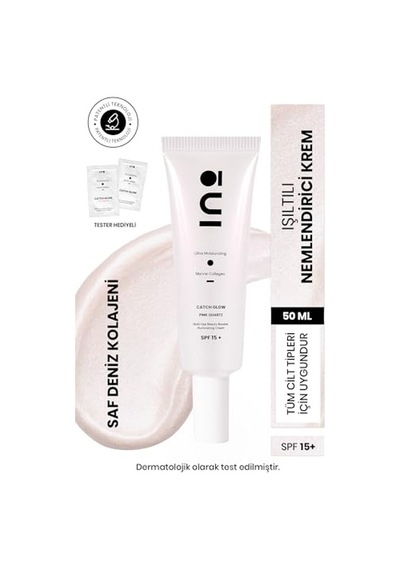 Pink Quartz Işıltılı Nemlendirici Makyaj Bazı Ve Yüz Kremi - 50ml Spf15 Saf Kolajen