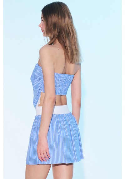 Sagaza Studio Ss6022 Beli Lastikli Etek İndigo