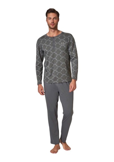 Pijadore Erkek Pamuklu Uzun Kollu Pamuklu Pijama Takımı 1766 001