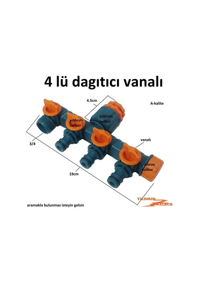 Bahçe Hortum Jak Dağıtıcı 4'Lü 1/2" - 3/4" - 1"