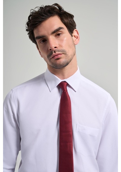 İmza Uzun Kol Desenli Armürlü Sert Yaka Cepli Pamuklu Classic Comfort Fit Gömlek 1004250171 Beyaz İmza Uzun Kol Desenli Armürlü Sert Yaka Cepli Pamuklu Classic Comfort Fit Gömlek 1004250171 Beyaz