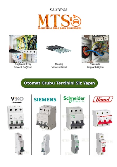 7.4kW Monofaze Himel Kombinasyon Kutusu 3x32A Tesla Mavi Adaptör Uyumlu Kaçak Akım Röleli