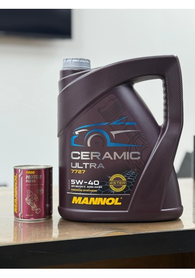Mannol 5W-40 Motor Yağı Ve Motor Temizleme Katkısı Seti