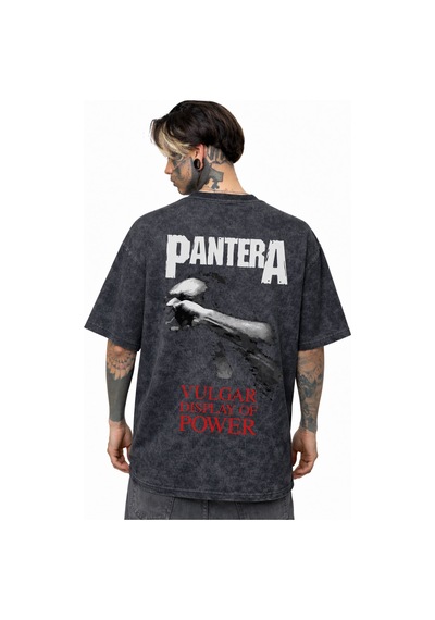 Pantera Rock Metal Müzik Grubu Sırt Baskılı Unisex Oversize Eskit Siyah