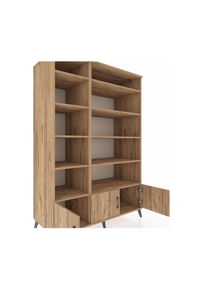 Kronos Dolap 10 Raflı 3 Kapaklı 132x59x195 Çam-çam/çam Çam