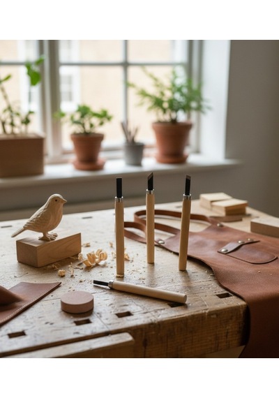 Ahşap Oyma Ve Şekillendirme Başlangıç Seti - Sanat Ve Hobi Amaçlı - 3 Parça