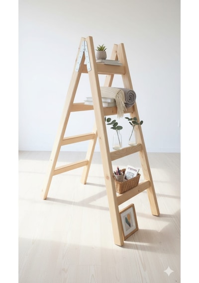 4 Basamaklı Ahşap Merdiven Standart Model