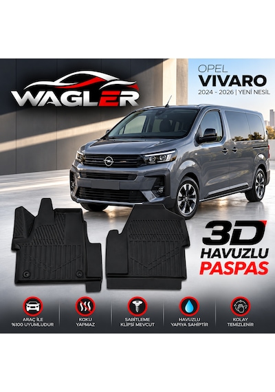 Wagler Opel Vivaro Havuzlu Paspas 2019 Ve Sonrası