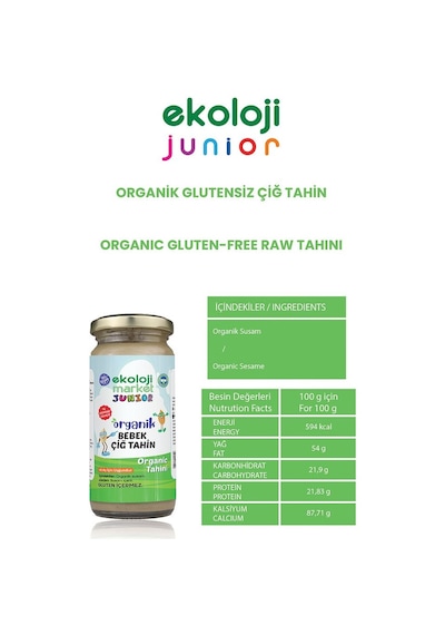 Ekoloji Market Organik Bebek Çiğ Tahin 3 x 230 G