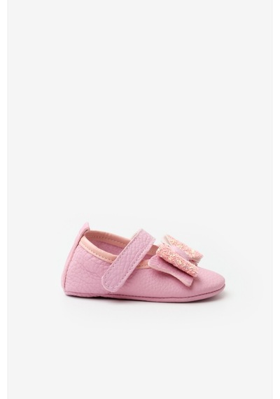Le Mabelle Pembe Pullu Cırtlı Deri Kız Bebek Makosen Pembe