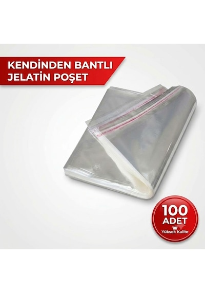 28x40+5 Bantlı Jelatin Poşet
