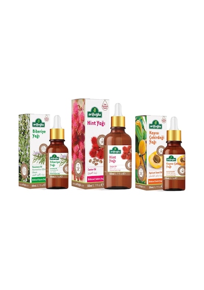 Arifoglu Biberiye Yağı 20 ML + Hint Yağı 50 ML + Kabak Çekirdeği Yağı 20 ML