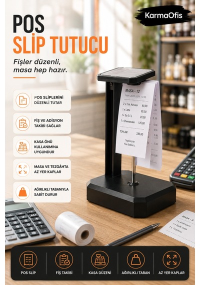 Pos Slip Tutucu Standı Ağırlıklı Masaüstü Fiş Ve Adisyon Tutucu Organizer