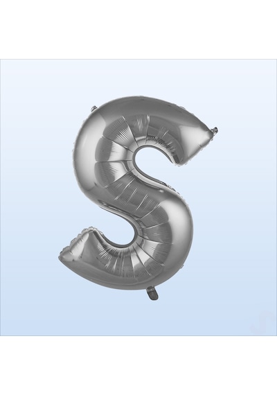 S Harf Gümüş Folyo Balon - 76 Cm