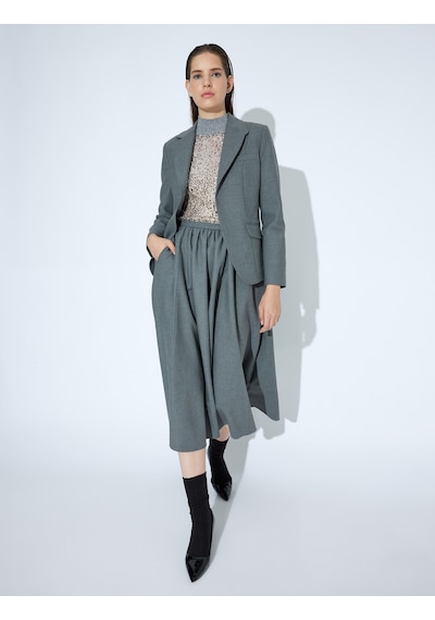 Koton Blazer Ceket Cepli Kruvaze Regular Fit Antrasit 5wak50103uw Antrasit Antrasit