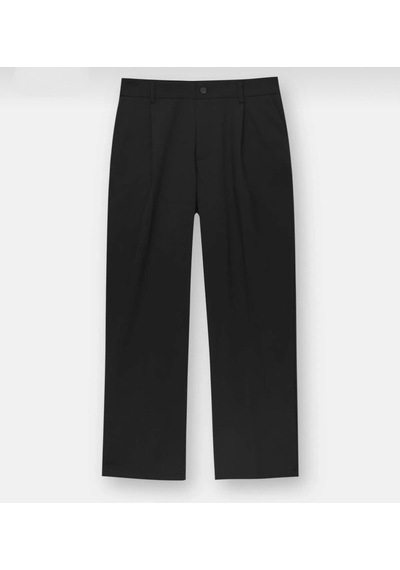 Basic Geniş Kalıp Kumaş Pantolon Siyah