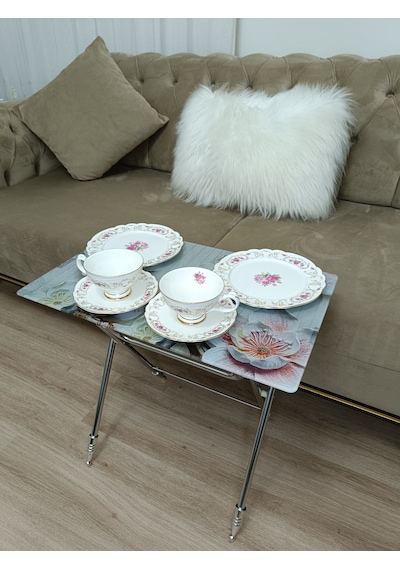 Çanta Zigon Sehpa,4'lü Sehpa, Zigon Sehpa, Camlı Sehpa - Kuş
