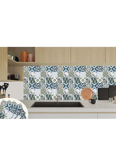 Tink KENDİNDEN YAPIŞKANLI KARMA GREEN DESENLİ PVC KARO 30X30 CM
