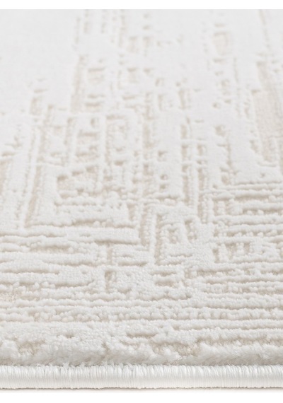 Distressed Pattern Eskitme Pamuk Tabanlı Salon - Oturma Odası Krem Renk Halı Krem