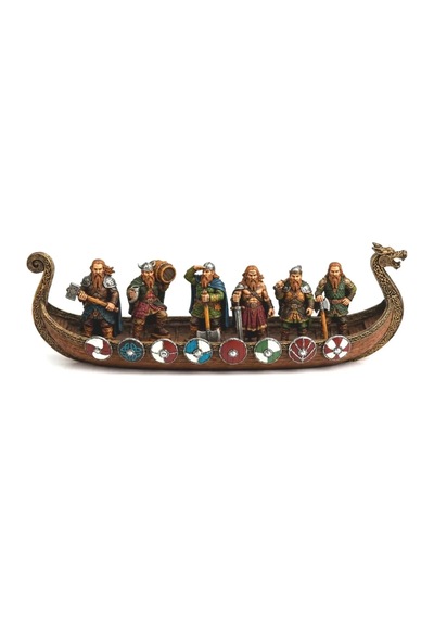 Viking Savaş Gemisi 6 Viking Figürlü Dekoratif Gemi