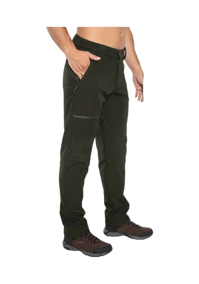 Crozwise Softshell Koyu Yeşil Kışlık Polarlı Outdoor Pantolon - 2228-04