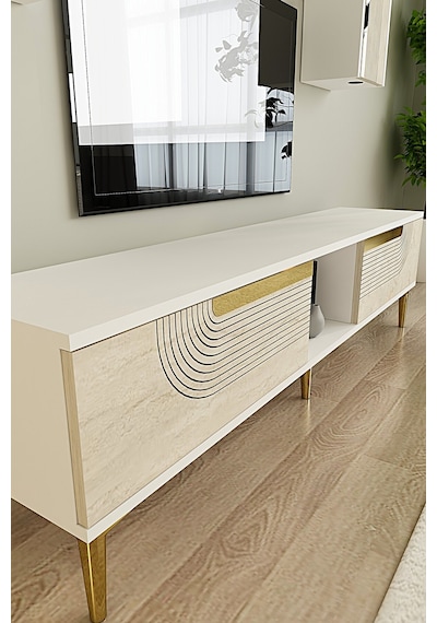 Tvr1502btg Meyra Tv Ünitesi Takımı Beyaz-traverten-gold 150cm Beyaz - Traverten - Altın Tvr1502btg Meyra Tv Ünitesi Takımı Beyaz-traverten-gold 150cm Beyaz - Traverten - Altın