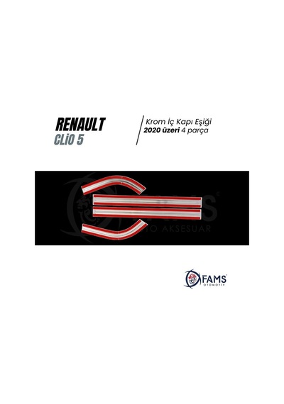 Renault Clio 5 Hb Krom İç Kapı Eşiği 4 Prç. 2020 ve Üzeri P.Çelik