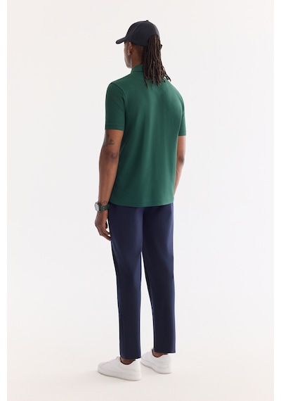 Avva Erkek Koyu Yeşil Kıvrılmaz Polo Yaka %100 Pamuk Basic T-shirt B001032