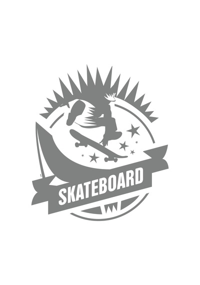 Skate Board Sticker 17x17 Cm Gri
