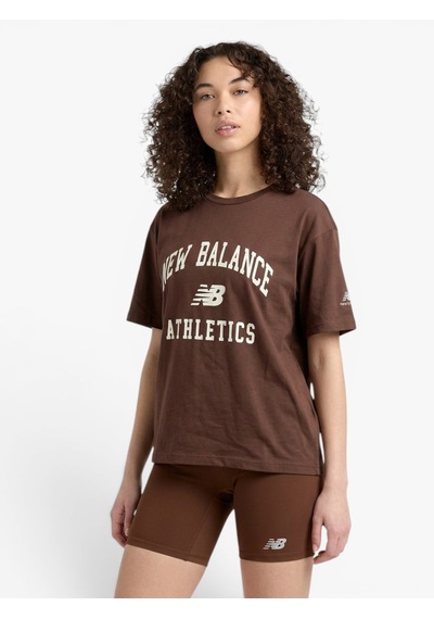 New Balance Nb Lıfestyle Women T-shırt Kadın Kahverengi T-shirt - Wnt1402