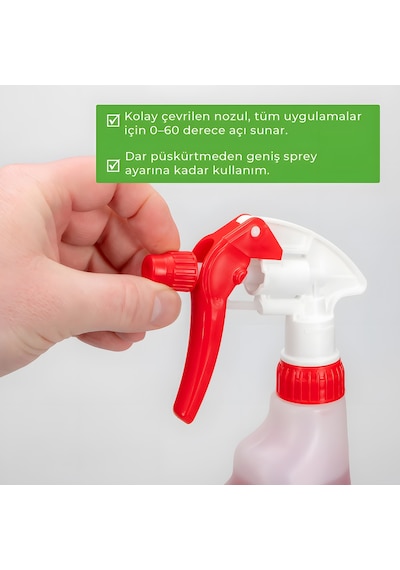 Ep01 Flex 360 Derece Canyon Başlıklı Kimyasal Dayanıklı Sprey Şişe 1 Litre Detaylı Temizlik Ppf