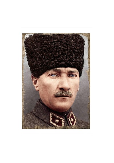 Bedeko Mustafa Kemal Atatürk Portre Model Ahşap Tablo 35 Cm X 50 Cm