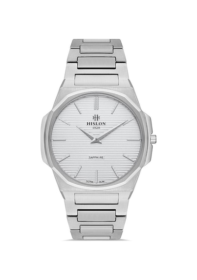 Hislon Cl127s-02ss Safir Camlı Çelik Kordon Çelik Kasa 3 Atm Suya Dayanıklı Metalik Renk Erkek Kol Saati Metalik