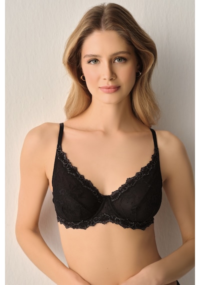 Suwen Cosmopolitan Dantelli Balenli Sütyen St4453609012 Siyah