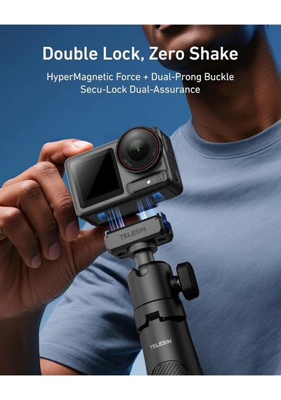 Djı Osmo Action 5 Pro/4/3 & Osmo 360 İçin Manyetik Hızlı Bırakma Adaptörü Montajı, 2'si 1 Arada Katlanabilir Taban, 1/4 İnç Vida Deliği, Djı Osmo Action 5 Pro Aksesuarları Mavi