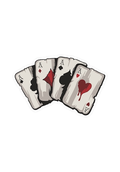 13 X 8,5 Cm Poker Kağıdı Full As Sticker Motor Araba Kask Laptop Sticker