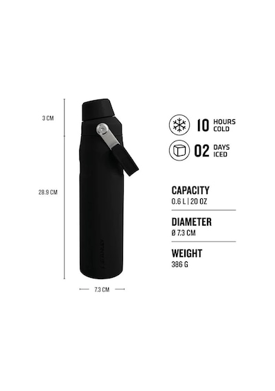 Stanley The Aerolight Iceflow Soğuk Su Termosu 0,60 Lt 20 Oz - Black Siyah