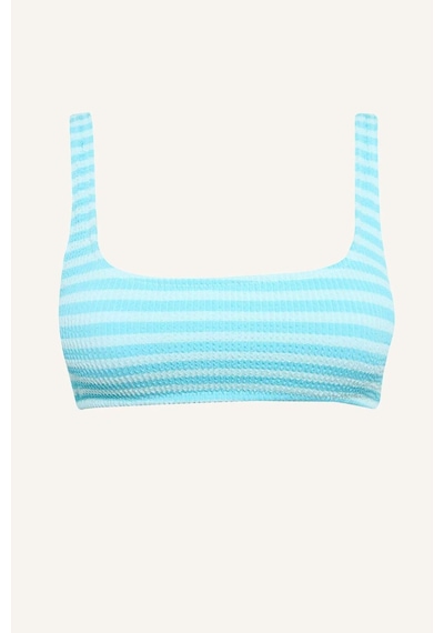 Defacto Regular Fıt Kırışık Dokulu Turkuaz Bikini Üstü G3999ax26smtr111 Turkuaz-tr111
