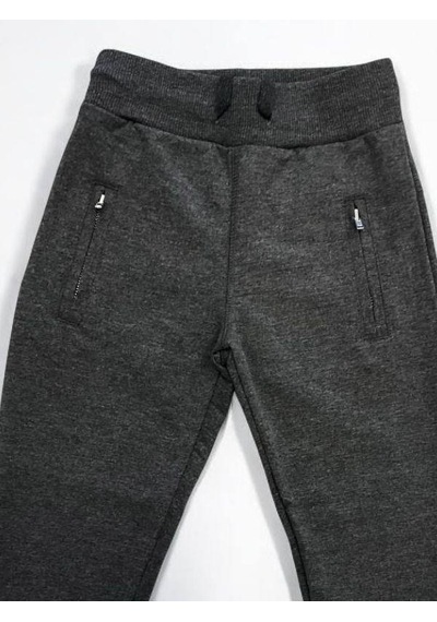 Zekids Çocuk Pamuklu Beli Paçası Lastikli Eşofman Alt-15054 Füme