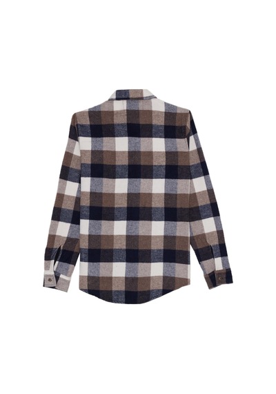 Tudors Erkek Slim Fit Dar Kesim Kareli Kışlık Oduncu Gömlek-42328 Lacivert