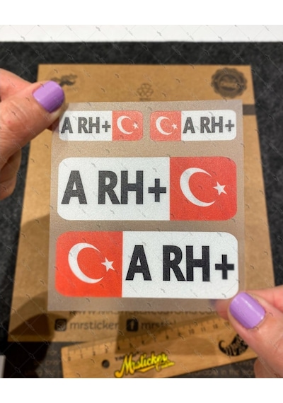 Bay Etiket Bt03 Reflektif A Rh Pozitif (+) Kan Grubu Sticker Seti